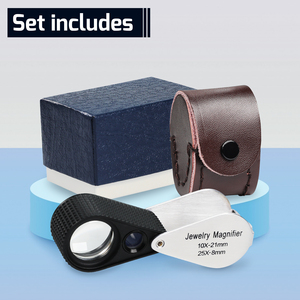 Nueva ampliación doble plegable 10X y 25x con lente de 21mm 8mm de diámetro joyeros lupa para gemas joyería rocas - Product Image 3