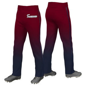 Pantalones de béisbol personalizados para jóvenes Ropa deportiva combinada roja y negra Pantalones de béisbol de equipo adulto de longitud completa - Product Image 3