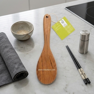 Cuillère à riz en teck artisanale, durable, écologique, ustensile de cuisine, compatible lave-vaisselle, micro-ondes et four, designs personnalisables - Product Image 6