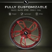 Jantes forgées 3 pièces Maroon 5-Split-Y 19x9.5 5x112 ET30 6061 T6 personnalisées à déport profond pour Jeep