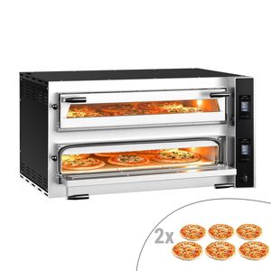 Horno Eléctrico para Pizza de Doble Plataforma - Plataforma de Piedra Refractaria - 6+6 x 35 cm (14 pulgadas) - 230 V Trifásico - Controles Táctiles - hasta - Product Image 1