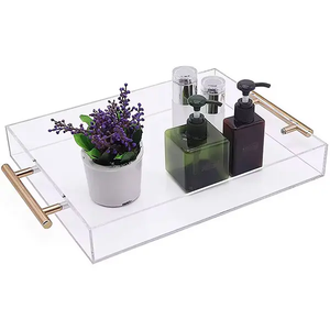 Plateau de service en acrylique transparent rectangulaire carré plateau de service en acrylique de haute qualité prix abordable - Product Image 4