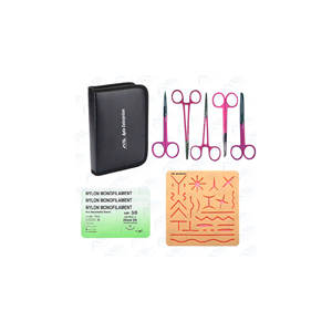 Kit de Sutura de Silicona con Aguja, Instrumentos Médicos, Equipos Quirúrgicos, para Entrenamiento Quirúrgico, Incluye Tijeras y Pinzas - Product Image 1