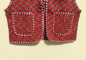 เสื้อแขนกุดผ้าฝ้ายสำหรับผู้หญิงเสื้อแขนกุดทำจากผ้าควิลท์ดอกไม้ผ้าทอแบบลำลองสำหรับฤดูหนาวสไตล์อินเดียโบโฮ - Product Image 2