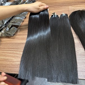 Paquetes de cabello vietnamita crudo súper doble dibujado Cabello humano natural virgen barato con extremos gruesos Extensiones de hueso recto Proveedores - Product Image 2