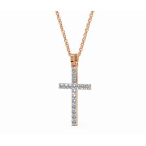 Colgante de Diamante Cultivado en Laboratorio Radiant Faithlight, Corte Redondo, 0.340 Ct, Oro de 9 KT, 14 KT, 18 KT, Joyería Fina, Proveedor Mayorista OEM para Exportación - Product Image 2