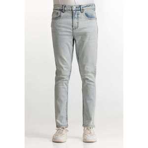 Jean droit vintage Y2K bleu clair, taille mi-haute, délavé, denim skinny brodé foncé, modèle tricoté n° MNJNSSS24002 - Product Image 3