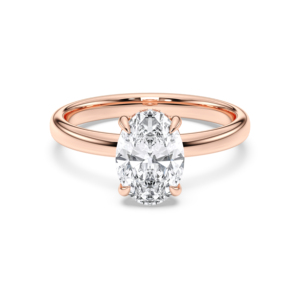 1.66 Carat F-G/VS Lab Grown Ovale Forme Ronde Diamant Prong Set Solitaire Bague de Fiançailles en Argent Pour Femmes - Product Image 1