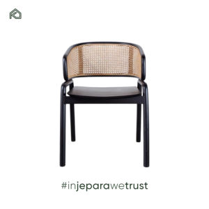 Woven <b>Rattan</b> Back Cafe Living Room Cushion Upholstered Sillas Comedor Cane Restaurant Dining Teak Wood Chair Outdoor Hotel - Product Image 3