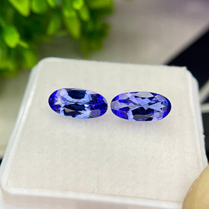 Par de lupas de tanzanita natural al por mayor de piedras preciosas sueltas de corte ovalado alargado piedras preciosas azules facetadas limpias para pendientes - Product Image 4