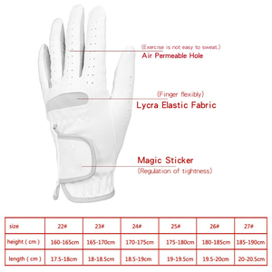 Gants de golf de haute qualité pour hommes et femmes Gants en cuir de mouton véritable Cabretta avec logo personnalisé - Product Image 6