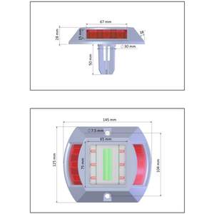 Red Solar Powered Road Button Flashing White Reflector Aluminium PC Material Waterproof IP68 for Road Safety Products Warning - Product Image 3