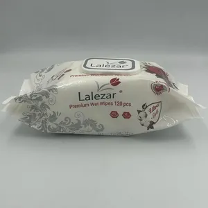 Beste Qualität OEM Lalezar Rose Feucht tücher Premium Feucht tücher mit Kunststoff abdeckung 120 Stück Türkisches Produkt mit hoher Qualität