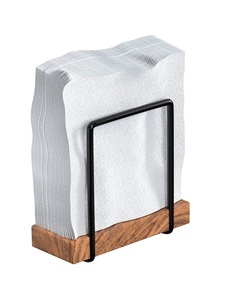 Porte-serviettes de ferme moderne Porte-serviettes vintage debout pour tables Base en acier et en bois Décoration de cuisine et de salle à manger - Product Image 6