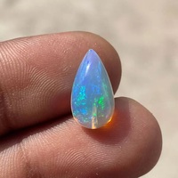 Opale naturelle éthiopienne transparente de 3 carats, taille cœur, cabochon, pierre précieuse en vrac, effet multicolore pour la fabrication de bijoux