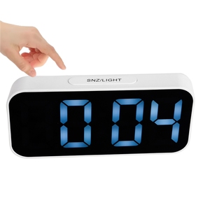 Thông Minh Kỹ thuật số snooze bàn bảng ngày đồng hồ Led Gương điện tử Kép Đồng hồ báo thức với nhiệt độ hiển thị - Product Image 4