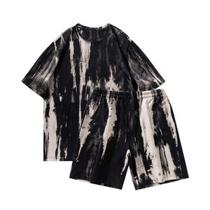 Ensemble d'été pour hommes 100% coton T-shirt avec short assorti Ensembles courts de gymnastique pour hommes T-shirt et ensemble court pour hommes - Product Image 4