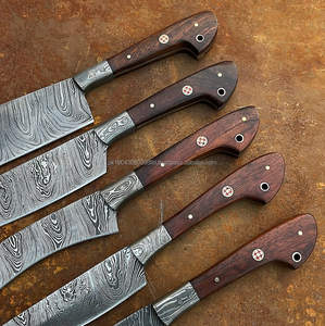 Juego de cuchillos de Chef de estilo japonés de 5 piezas con mango de madera, cuchillos de cocina profesionales de acero damasco para frutas - Product Image 2