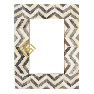 Marco de fotos de madera de resina hecho a mano indio de alta calidad, diseño personalizado, soporte de imagen de hueso de cuerno, logotipo de Metal al por mayor más vendido - Product Image 1