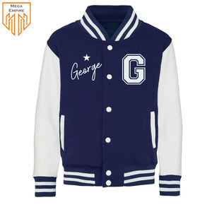 Alta calidad logotipo personalizado bordado Diseño nueva fábrica al por mayor de los hombres Varsity chaqueta de béisbol cierre de cremallera OEM chaqueta de Bombardero - Product Image 4