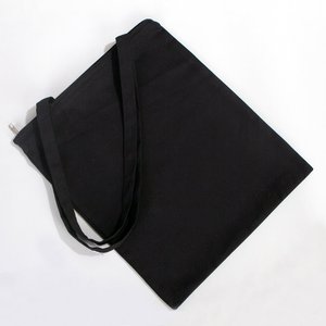 Bolso Tote de Gabardina Negra con Cremallera, 14W X 16H, Algodón Resistente para Publicidad, Uso Diario, Transferencia Térmica, en Blanco para Compras y Regalos - Product Image 6