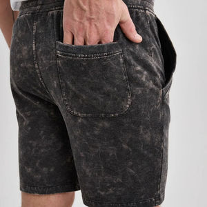 2023 último estilo de alta calidad para hombres pantalones cortos de lavado ácido de secado rápido transpirable personalizado XS tamaño Casual patrón sólido decoración de lona - Product Image 3