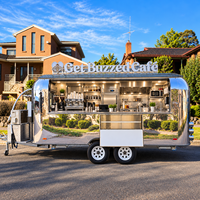 2026 Etodevice Remorque de restauration mobile de 5 m en acier inoxydable pour la vente de burgers rapides et de café, style urbain