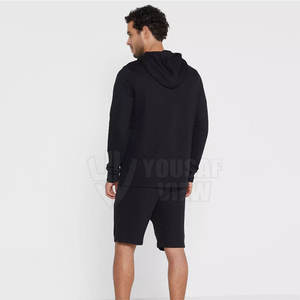 Pull-over à capuche en molleton de coton personnalisé pour hommes et ensemble de shorts d'été décontractés grande taille style hiver uni - Product Image 6