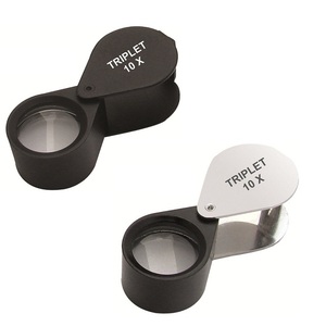 Lupa de Joyero de 18 mm con Lente Triplete de 10x, Cristal Óptico Acromático, Empuñadura de Goma, Color Negro - Product Image 6