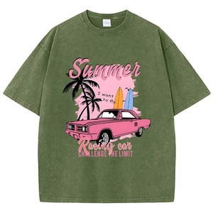 Camiseta de gran tamaño de talla grande 240g de algodón para hombre lavado ácido camiseta impresa personalizada Y2K gráfico largo 100% algodón 300g peso de la tela - Product Image 5