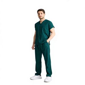 Uniforme Médico Personalizado OEM, Cómodo, 100% Algodón Satinado, Ligero, Unisex, Cuello en V, Conjunto de Enfermería - Product Image 1