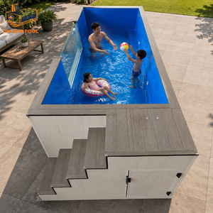 Grande piscine hors sol en bois pour jardin, spa jacuzzi extérieur, conteneur préfabriqué de 20x15 pieds, petite piscine extérieure - Product Image 1