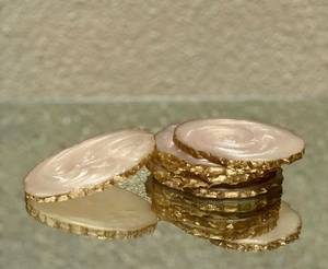 ถาดรองแก้วทำจากเรซินขัดเงาลายหินอ่อนสไตล์คลาสสิกสำหรับร้านกาแฟถ้วยชาและแผ่นรองแก้วดีไซน์ทันสมัย - Product Image 6