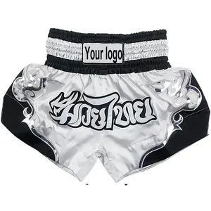 High Quality Custom Muay Thai Shorts Men Fashion Boxing Stain Short MMA Workout Men's Shorts Embroidered With Sublimated
