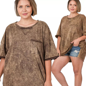 T-shirt à manches courtes et délavé à l'acide pour femmes Impression respirante Conception de logo personnalisable Service OEM disponible Streetwear - Product Image 3