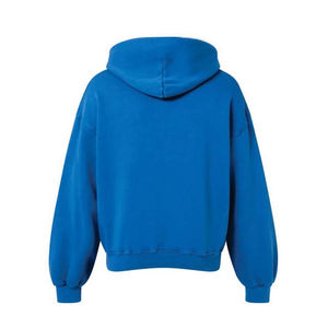 Sudadera con capucha y cremallera para hombre al por mayor color liso algodón rizo francés con bolsillo hilo teñido sólido transpirable estilo urbano Sudadera con capucha - Product Image 2