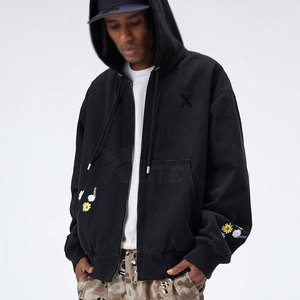 Sudadera con Capucha de Invierno con Cremallera Completa, Estilo Cómodo para el Día a Día, Bordado, 100% Algodón, Ecológica, Ligera, Cálida, Ropa Urbana - Product Image 2