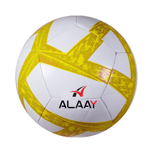 ลูกฟุตบอลอาลาเย่ สีขาวเหลือง ขนาด 5 สำหรับฝึกซ้อม ผลิตจาก PVC ทนทาน - Product Image 1