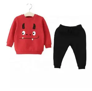 Sweatshirt dan Piyama Celana Panjang untuk Anak-anak Bayi Laki-laki dan Bayi Perempuan Katun Poli Nyaman Musim Dingin Hangat Tops Pakaian Set Gaun Pakaian