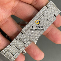 Montre automatique analogique de marque pour homme, très vendue, avec diamants Moissanite de clarté VVS, boîtier en acier inoxydable, verre de protection, 41 mm, style tendance