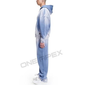 Survêtement délavé à l'acide avec fermeture éclair à capuche et logo personnalisé survêtements les plus vendus qualité personnalisée en gros hommes - Product Image 5