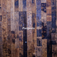 Panneaux muraux modernes en teck recyclé, aspect bois de grange, peinture originale, insonorisants et absorbants le son, motif géométrique, pour divertissement domestique