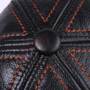 2025 cuero moda nuevo diseño sombrero de cuero deportes al aire libre desgaste sombrero de cuero Snap Back sombrero con bordado personalizar Logo - Product Image 3