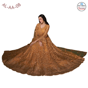 Superbe Blouse Traditionnelle Indienne et Pakistanaise en Tissu Filet, Soie et Satin, avec Magnifique Broderie Cordonnée et Découpes, et Dupatta Lourd pour Soirée - Product Image 3