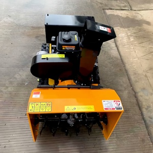 Souffleuse à neige sur chenilles jaune, moteur à essence, démarrage électrique, portable, pour déneigement de voies et allées, garantie 1 an - Product Image 3