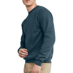 Sweat-shirts à col rond surdimensionnés pour hommes avec logo personnalisé OEM Noir Gris Manches longues Pulls décontractés à capuche - Product Image 5