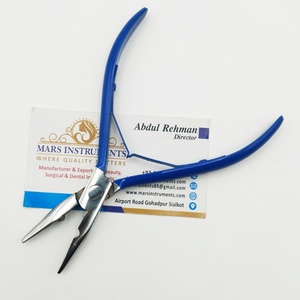 Pince d'extension de cheveux professionnelle à un trou bleu avec métal en acier inoxydable à pointe argentée pour usage commercial - Product Image 3