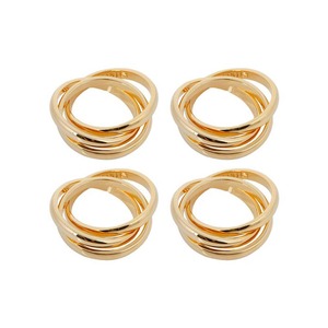 Stylish Napkin <b>Ring</b> Stainless Steel Rose Gold Wired Flower Metal Silver with Unique Thick Round Design Royal Look Tableware Set - Product Image 5