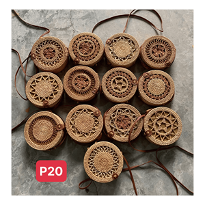 Rattan Bag with Mother of pearl designed using natural rattan and pearl detail <b>for</b> stylish handbag wear, Vietnam origin - Product Image 1