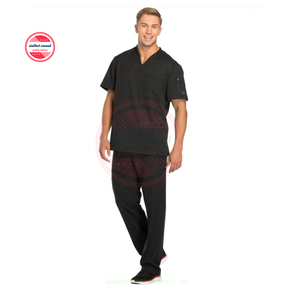 ชุดยูนิฟอร์มผ้าคอตตอนสครับสำหรับผู้ชาย,ชุดยูนิฟอร์มสำหรับเจ้าหน้าที่ทางการแพทย์โรงพยาบาลคลีนิคพยาบาลชุดยูนิฟอร์มผ่าตัดโลโก้ตามสั่ง - Product Image 1